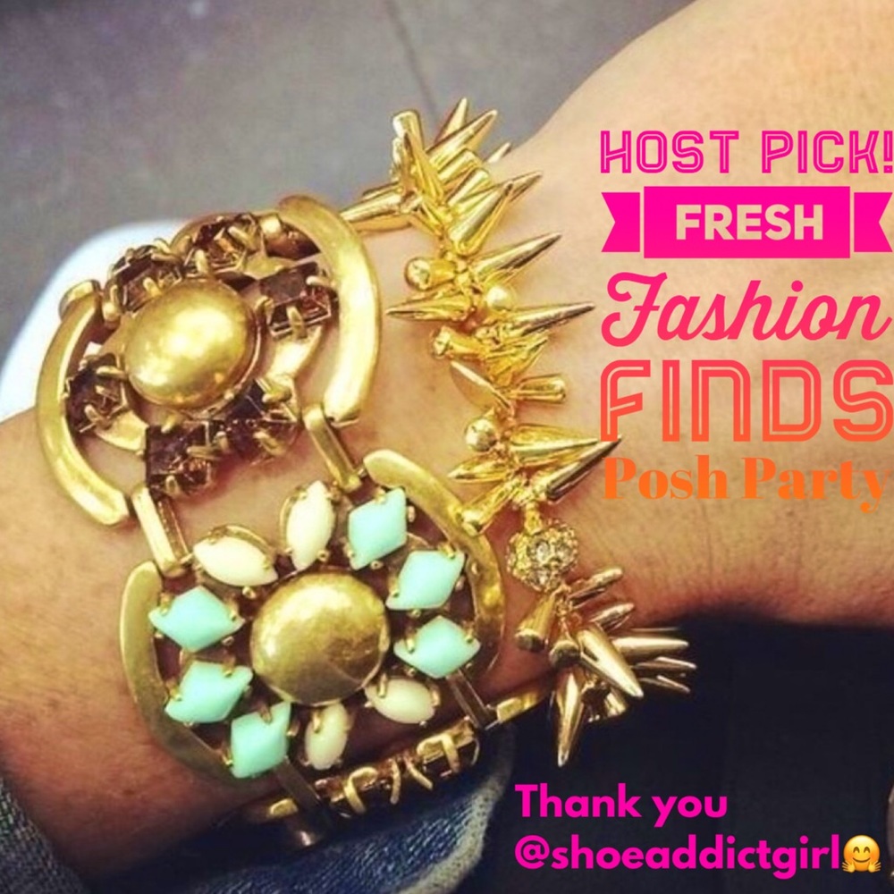 Stella & Dot | Retired Vintage Gold+Turquoise Becca Bracelet - Picture 1 of 9